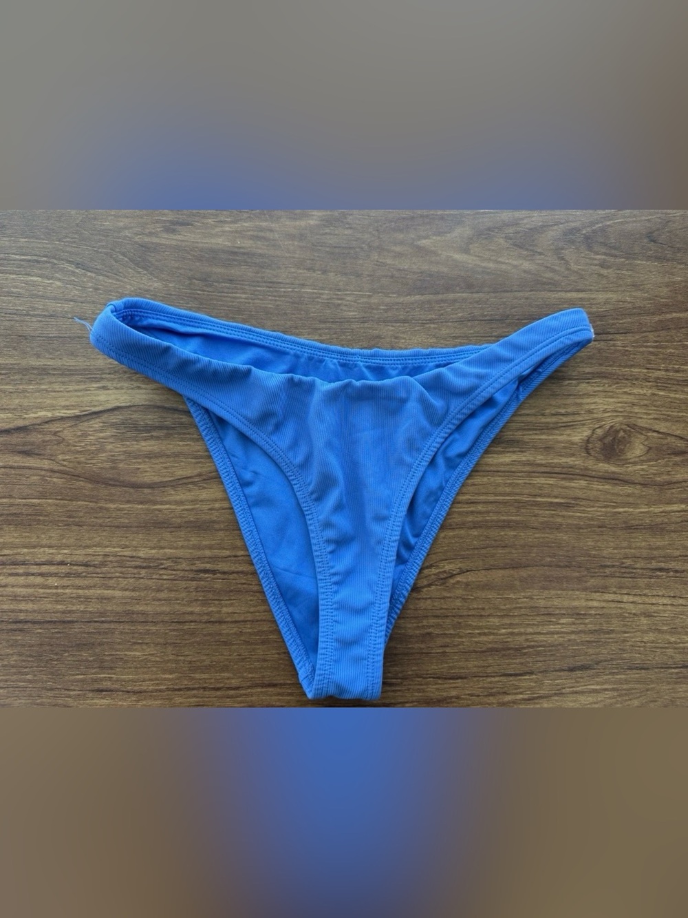 WILO The Label Ribbed Bikini Bottom Womens Small Blue Athleisure Surf Beach